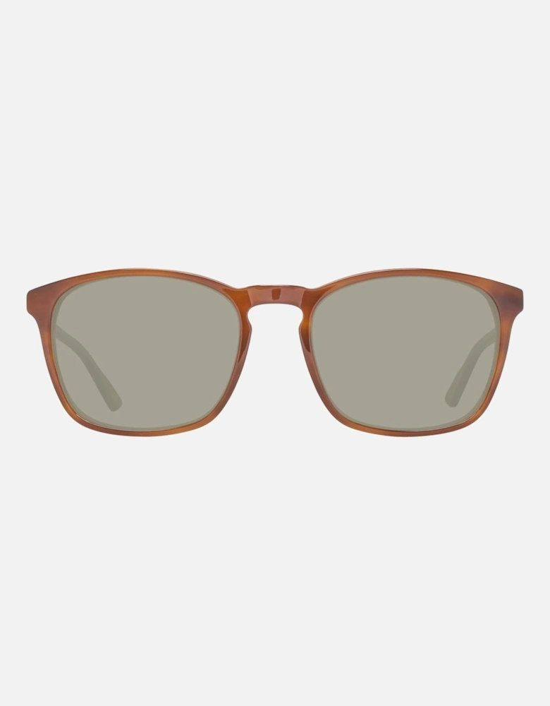 Plastic Sunglasses with Bordeaux Leather Keychain Unisex - Brown