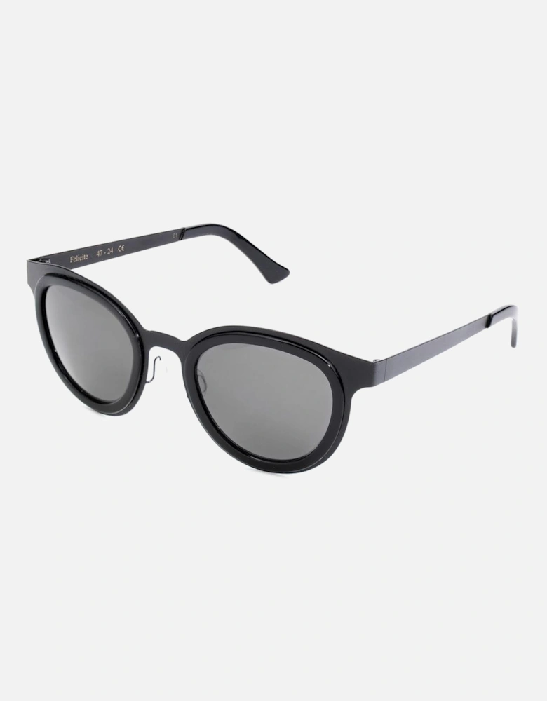 Stainless Steel Watch with Black Dial Unisex Sunglasses
