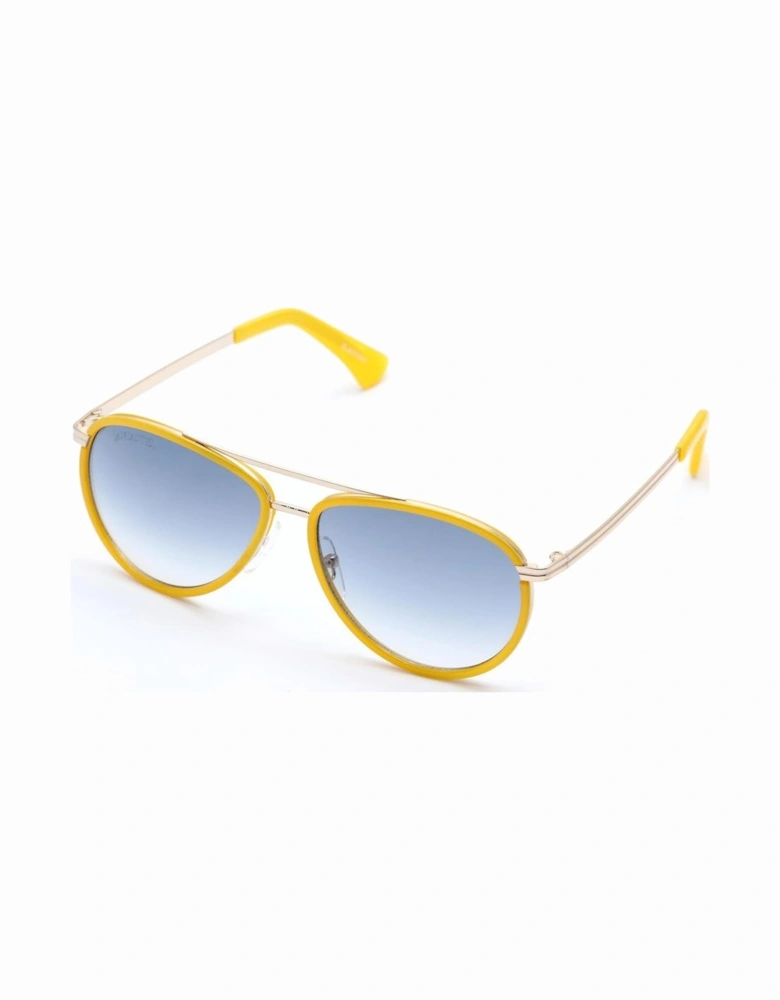 Metal Bracelet Watch with Yellow Dial Women Sunglasses