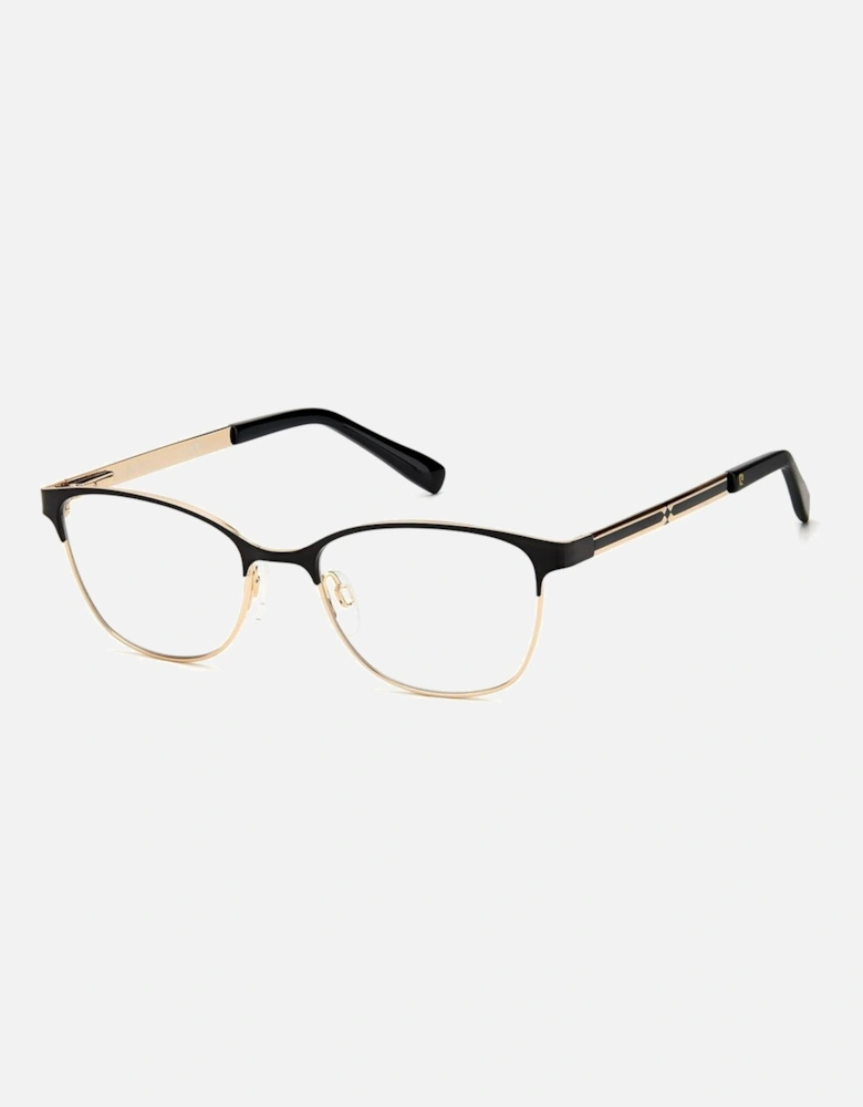Metal Bracelet Watch with Black Gold Dial Women - Bicolor Frames