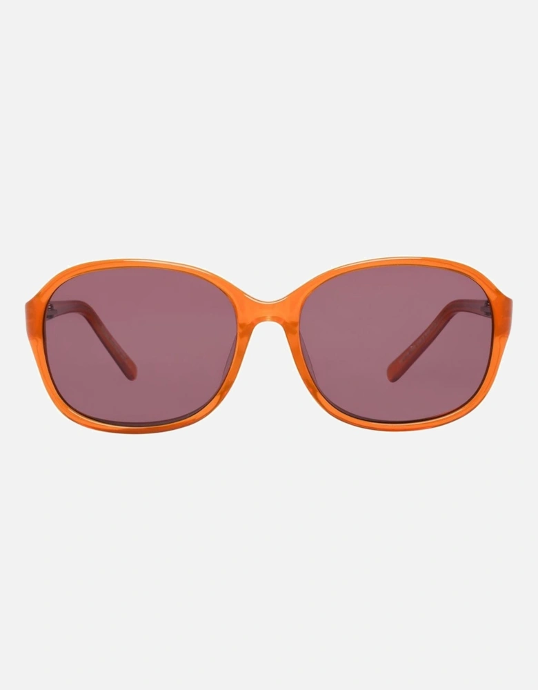 Oval Frame Plastic Bracelet Watch with Orange Dial Women Sunglasses