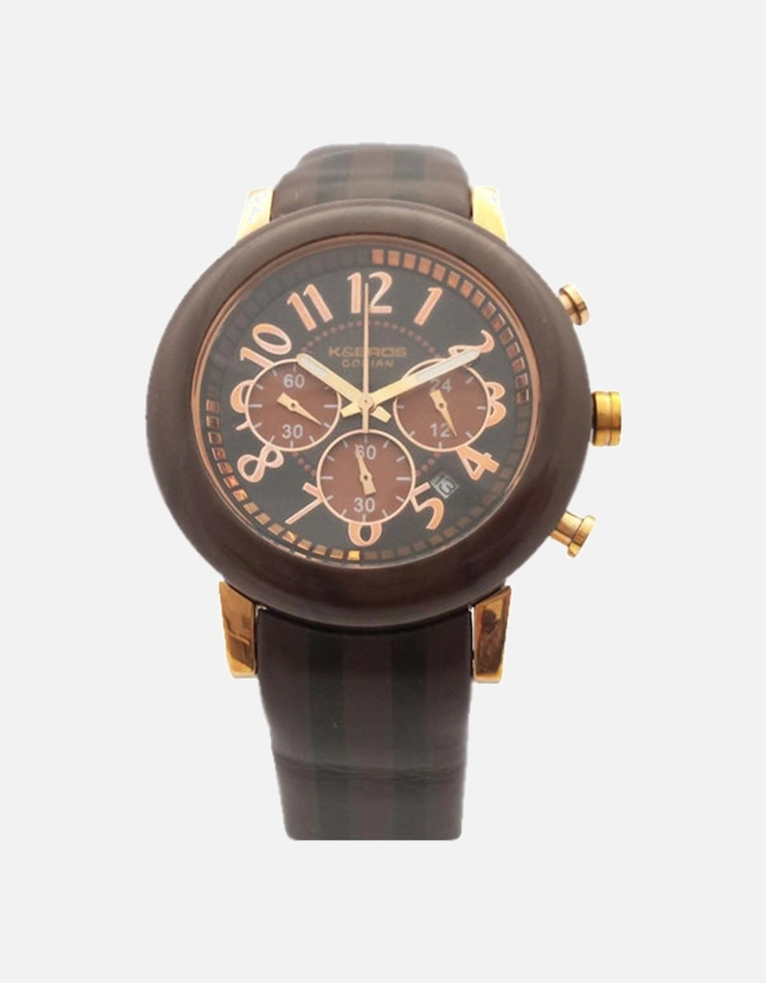 Steel Case Quartz Chronograph Watch with Leather Bracelet Unisex -, 2 of 1