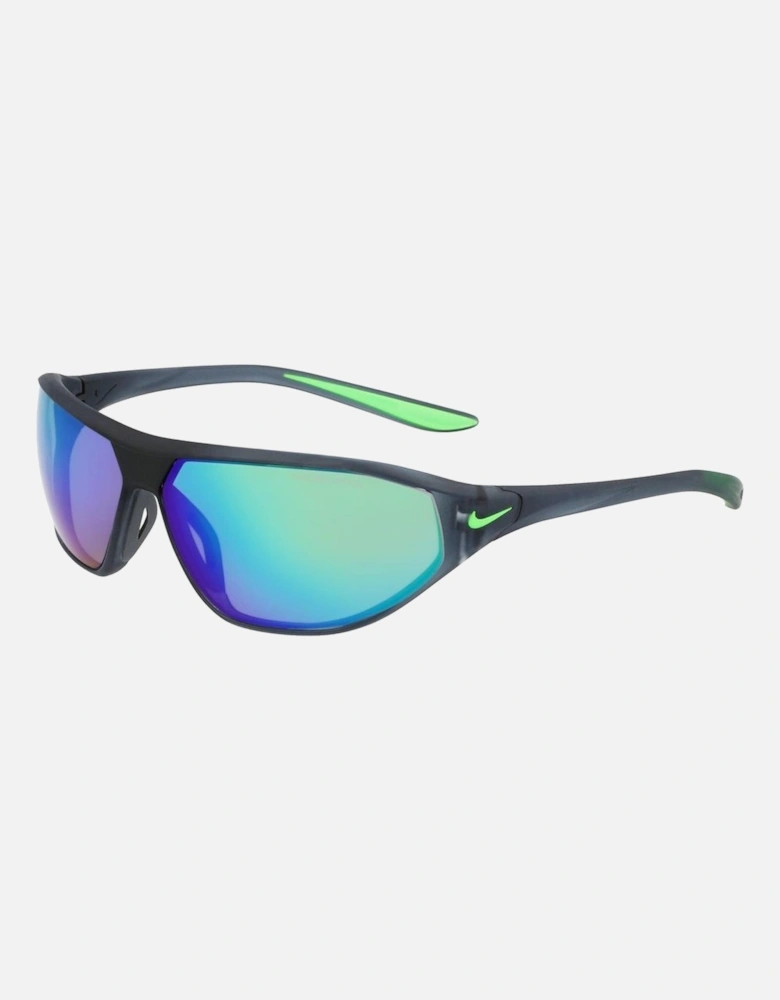 Injected Material Sunglasses with Green Lenses Unisex - Black