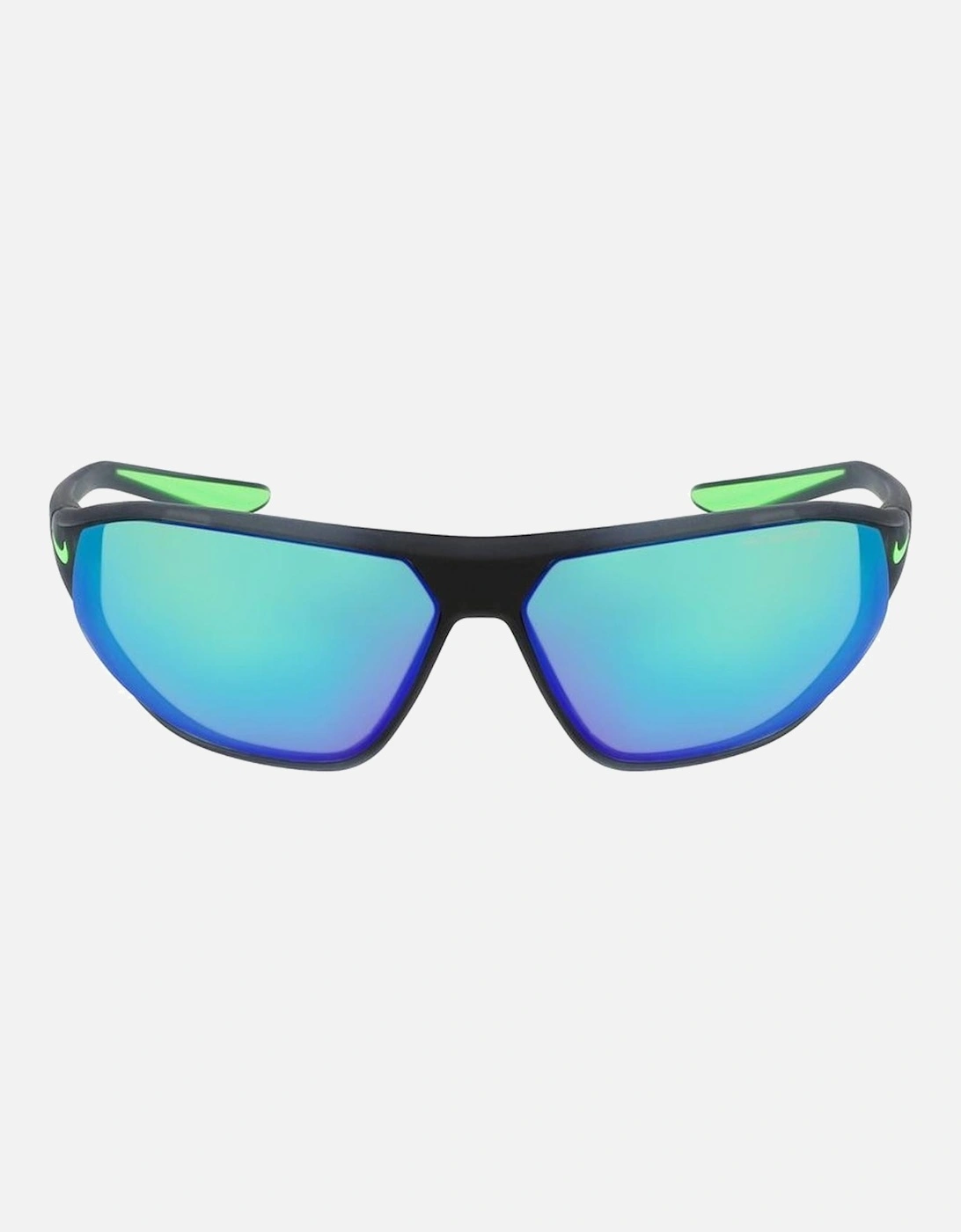 Injected Material Sunglasses with Green Lenses Unisex - Black
