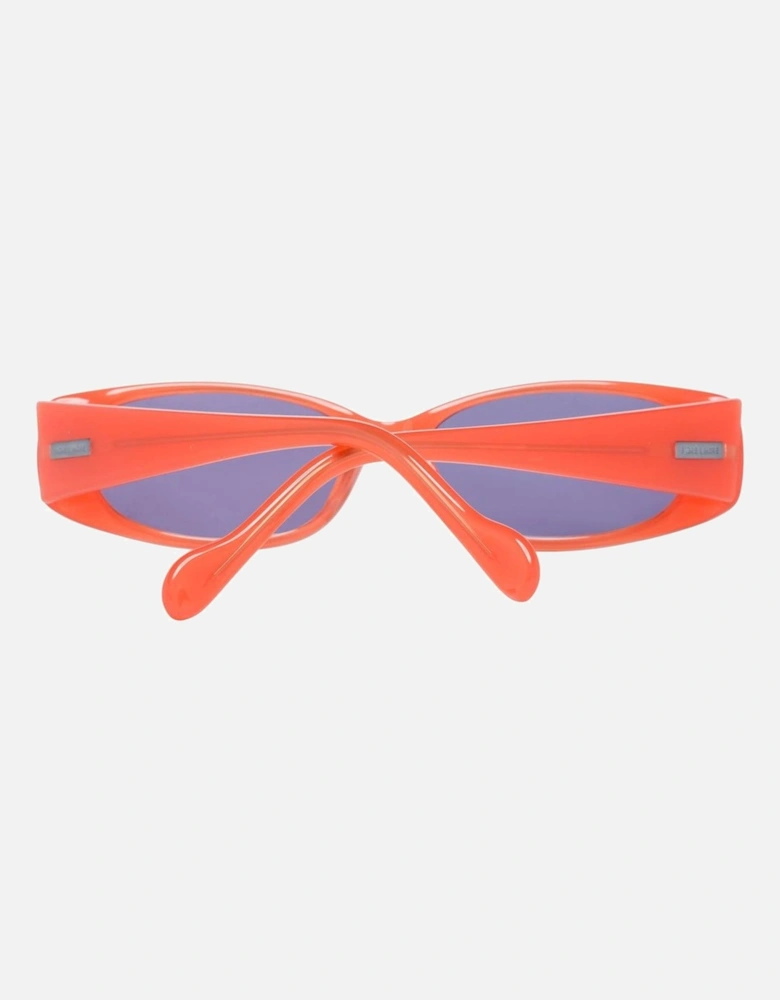 Oval Frame Plastic Bracelet Watch with Orange Dial Women Sunglasses