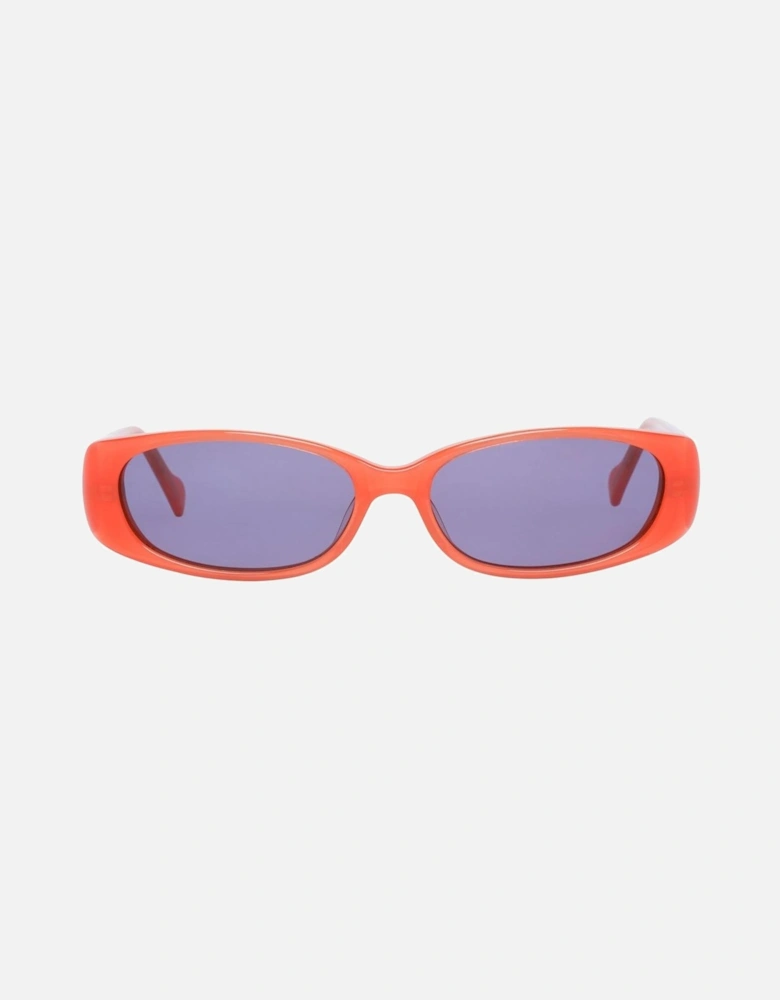 Oval Frame Plastic Bracelet Watch with Orange Dial Women Sunglasses