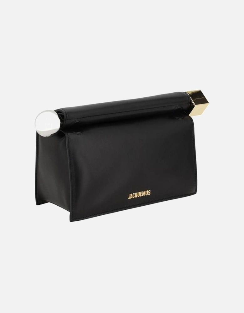 La Petite Rond Carre Nappa Leather Clutch Bag Women - Black