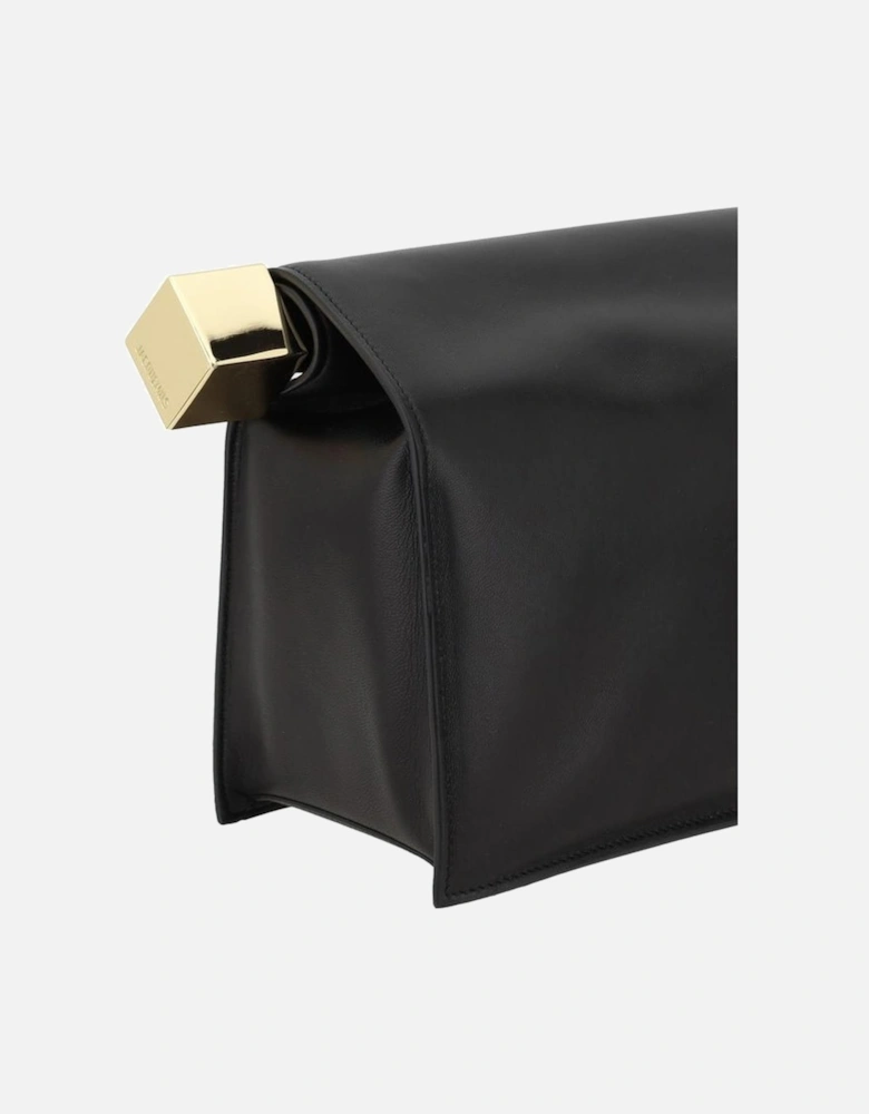 La Petite Rond Carre Nappa Leather Clutch Bag Women - Black