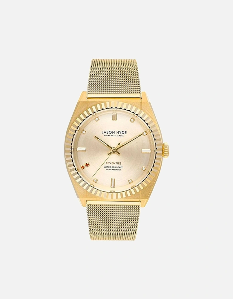 Quartz Analog Stainless Steel Watch with Mineral Glass Women - Gold