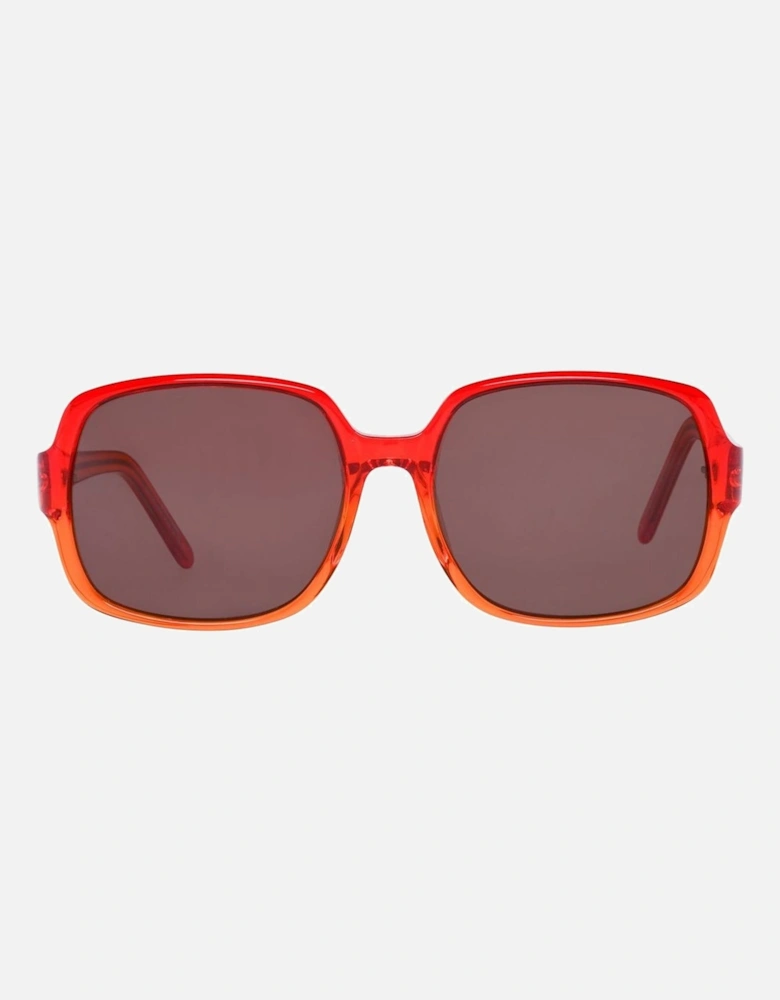 Square Plastic Bracelet Watch with Red Dial Women Sunglasses