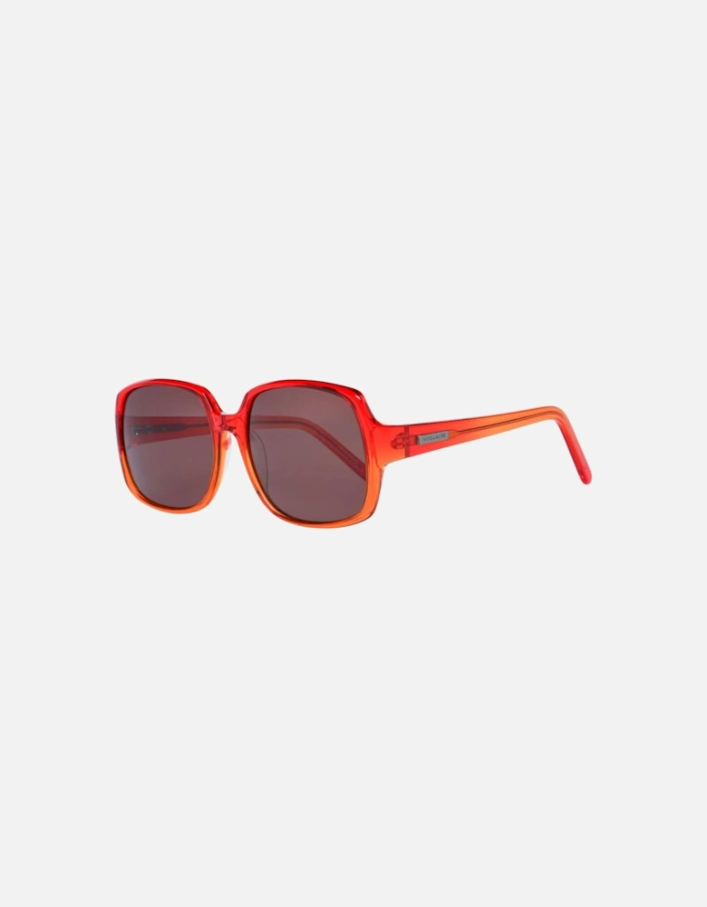 Square Plastic Bracelet Watch with Red Dial Women Sunglasses