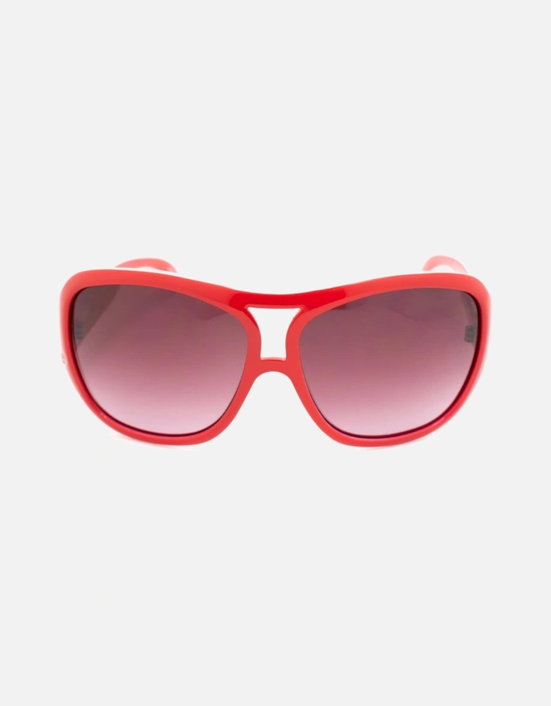 Acetate Sunglasses with Grey Gradient Pink Lenses Women - Red