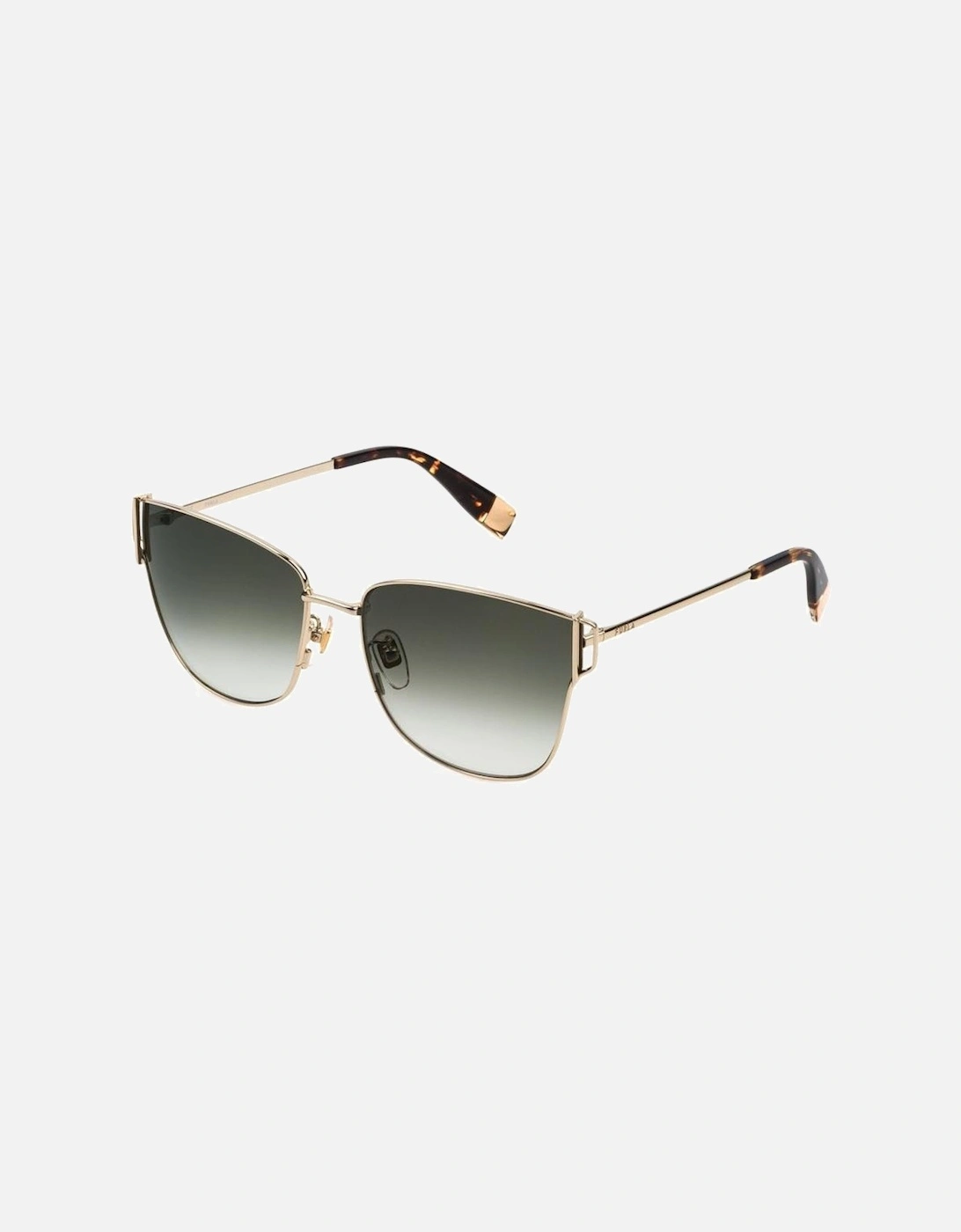 Metal Sunglasses with Green Gradient Lenses Women - Gold, 2 of 1