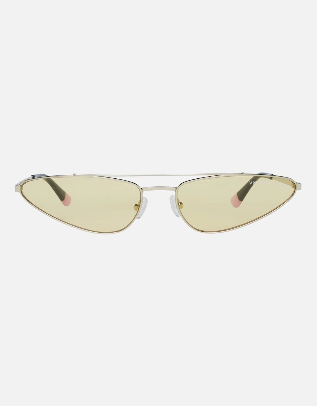 Metal Bracelet Watch with Yellow Glass Women - Gold Sunglasses