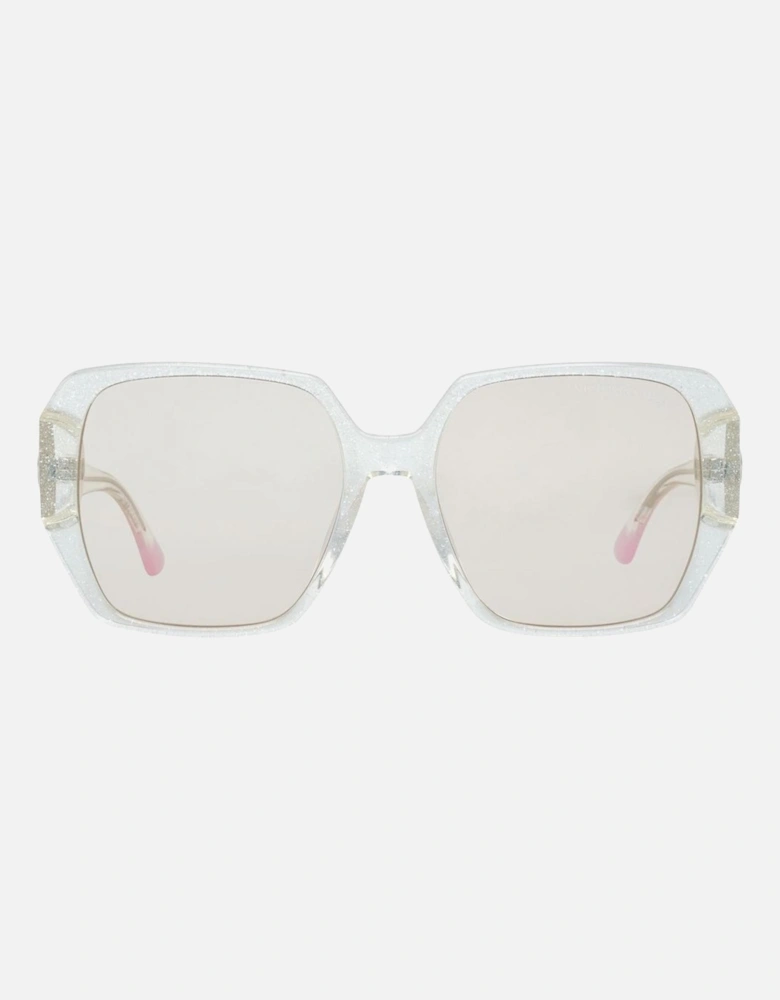 Plastic Bracelet Transparent Dial Watch Women Sunglasses