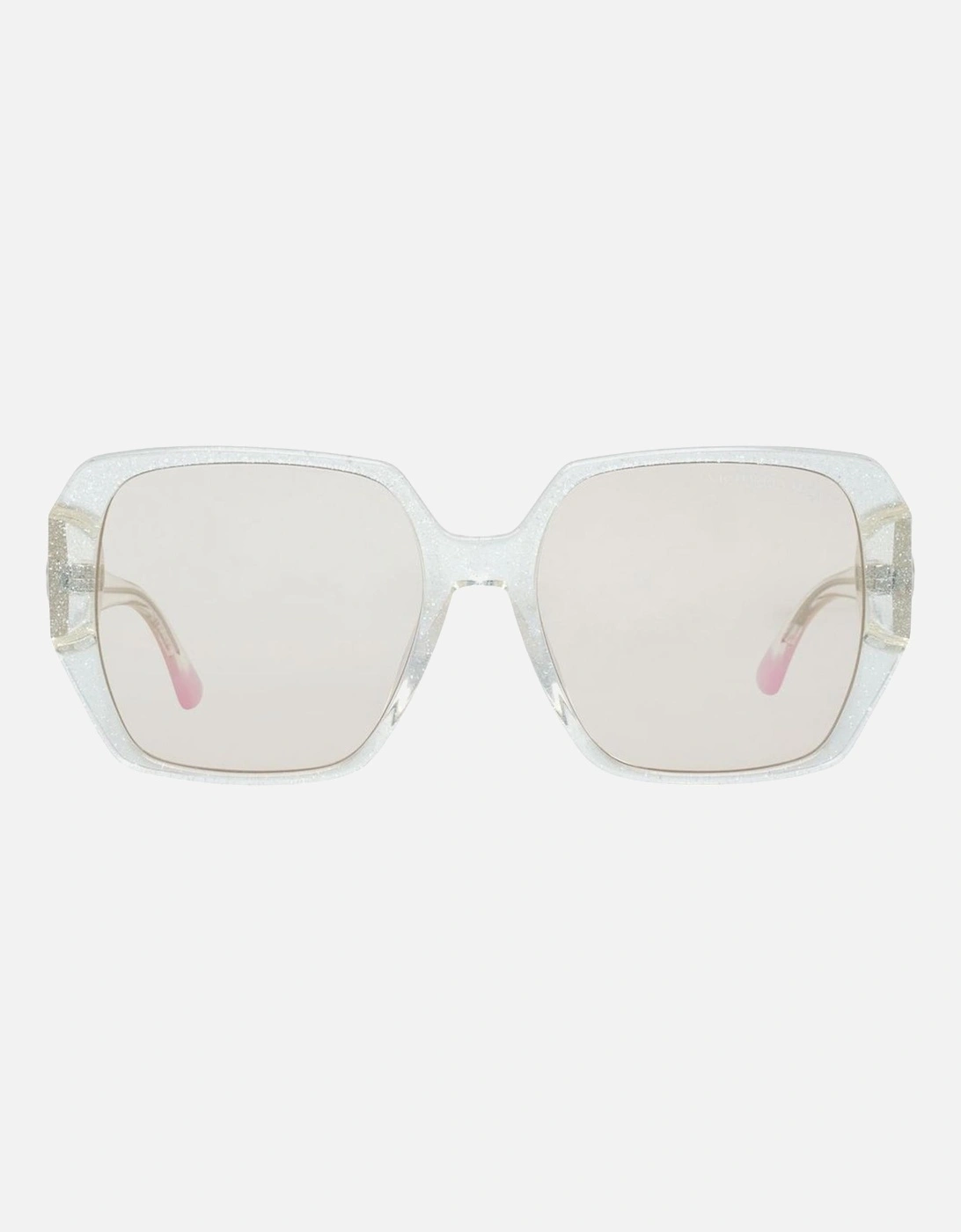 Plastic Bracelet Transparent Dial Watch Women Sunglasses