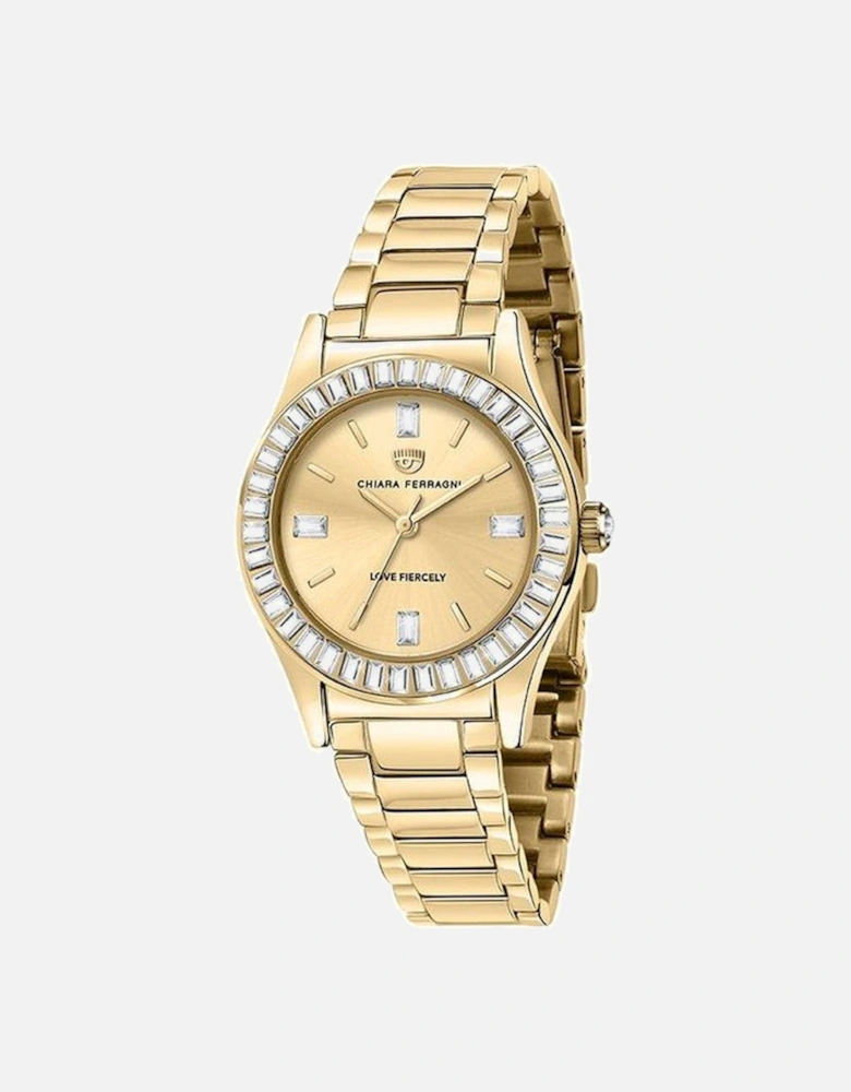 Quartz Stainless Steel Analog Watch Women - Gold Watches