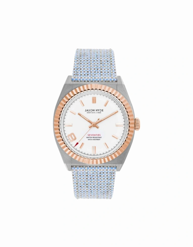 Quartz Stainless Steel Analog Watch with Textile Bracelet Women - Gray
