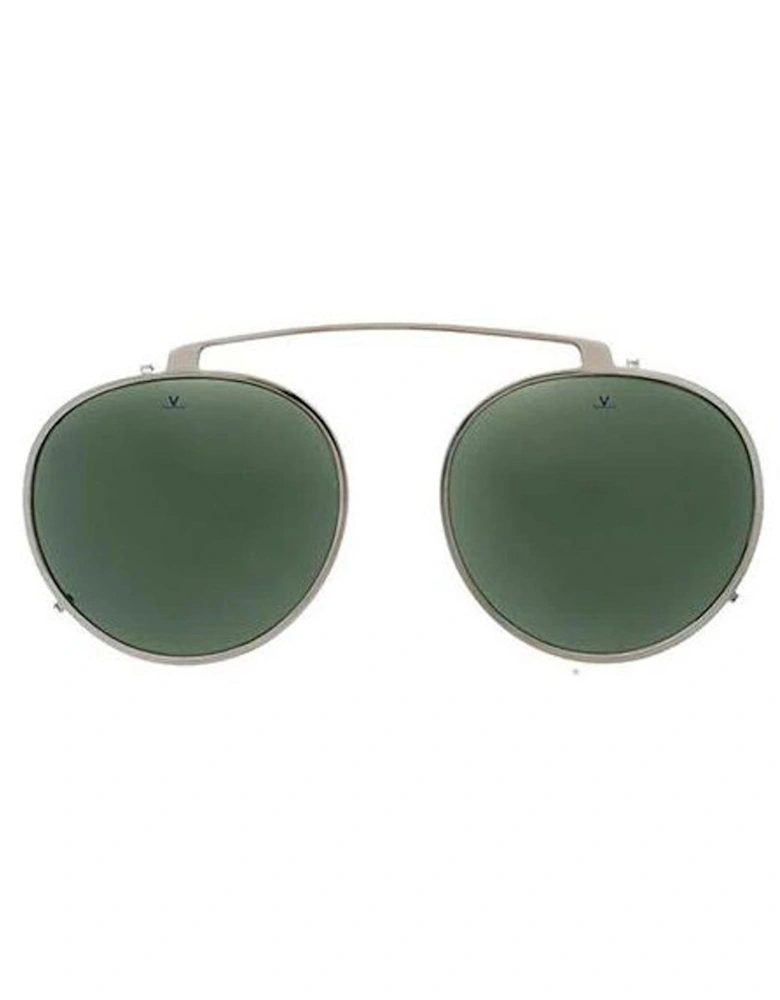 Metal Case and Bracelet Watch with Green Glass Unisex - White Frames