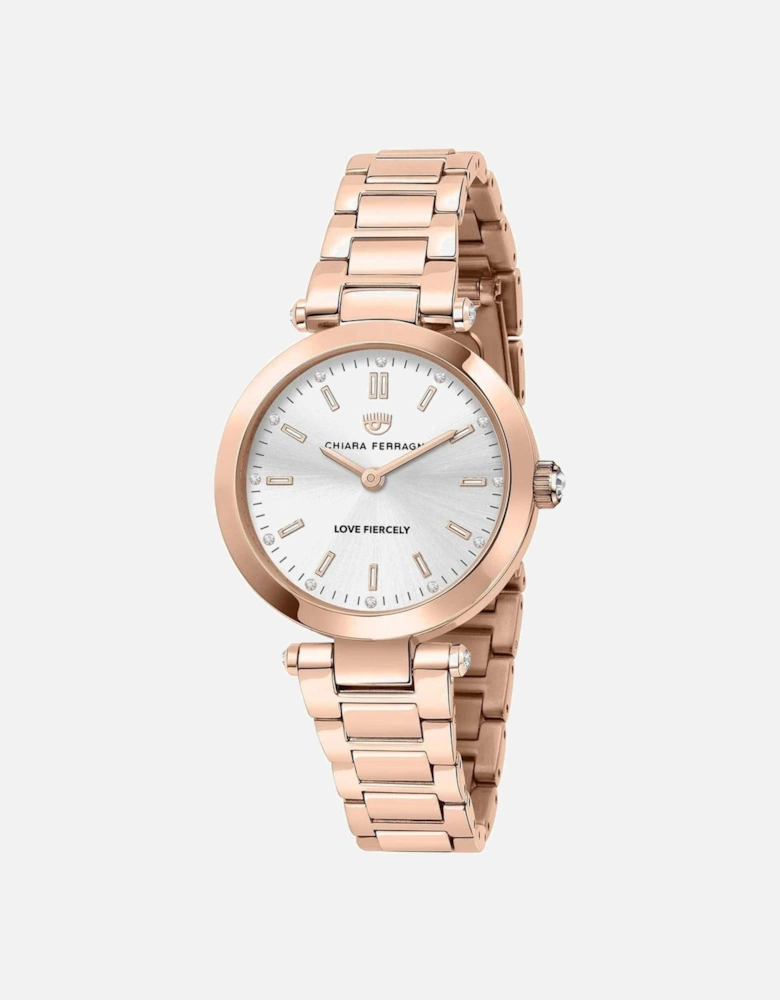 Quartz Analog Stainless Steel Watch with Mineral Glass Women -