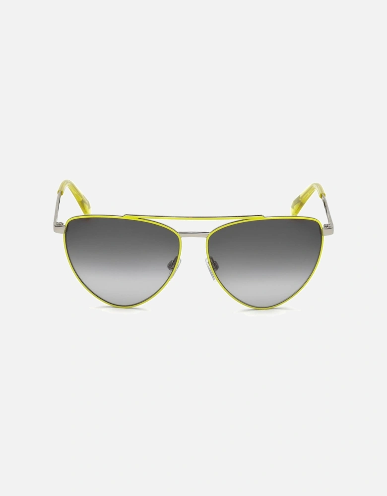 Metal Bracelet Analog Watch with Yellow Gray Dial Women Sunglasses