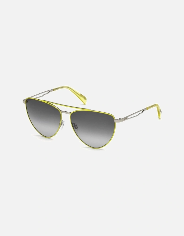 Metal Bracelet Analog Watch with Yellow Gray Dial Women Sunglasses