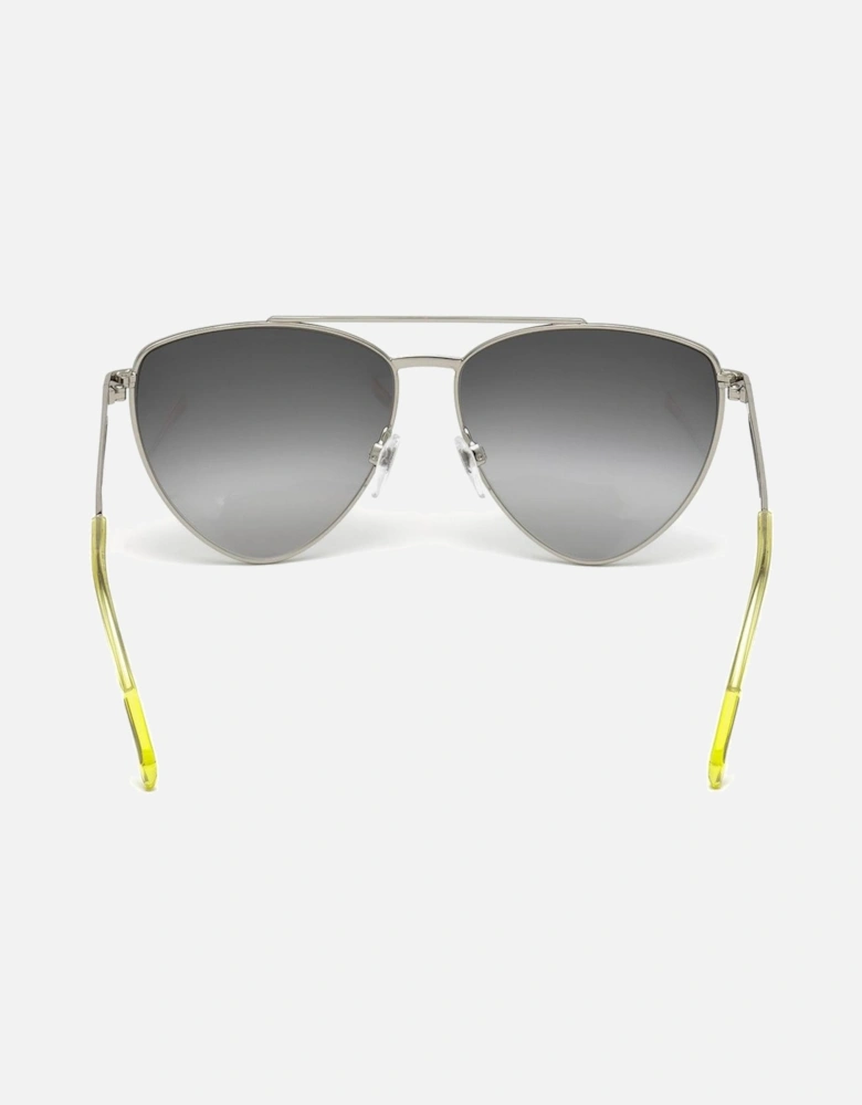 Metal Bracelet Analog Watch with Yellow Gray Dial Women Sunglasses