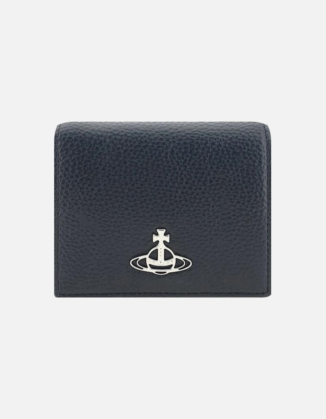 Leather Small Frame Wallet with Orb Logo Women - Black, 4 of 3
