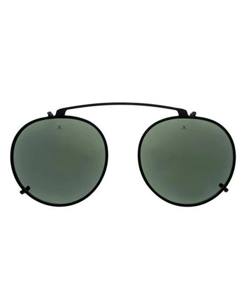 Metal Bracelet Watch with Green Glass Dial Unisex - Black Frames