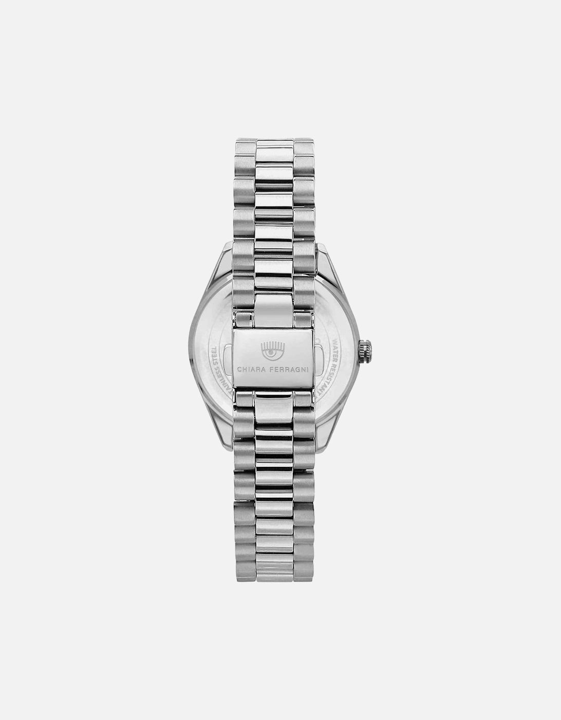 Stainless Steel Quartz Analog Watch Women - Silver Watches