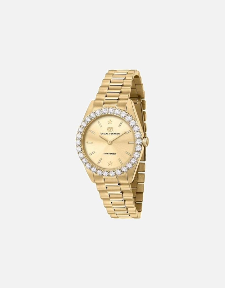 Quartz Stainless Steel Analog Watch Women - Gold Watches