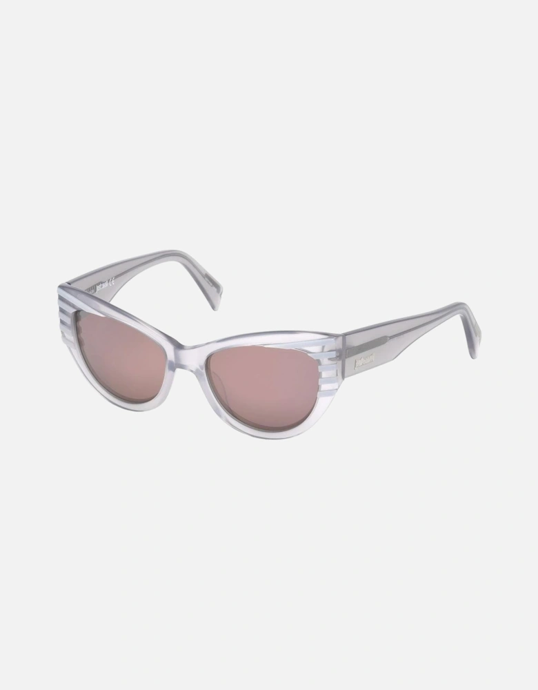 Plastic Bracelet Watch with Purple Gray Dial Women Sunglasses