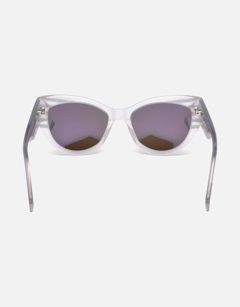 Plastic Bracelet Watch with Purple Gray Dial Women Sunglasses