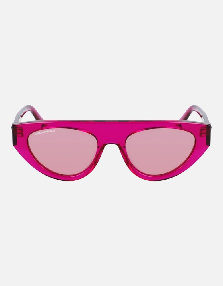 Transparent Fuchsia Dial Acetate Bracelet Watch Women - Pink