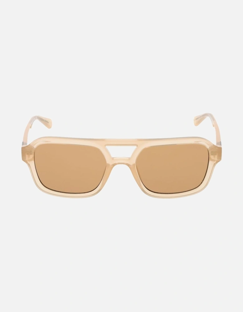 Full-Rim Aviator Sunglasses with 100% UV Protection Unisex - Beige