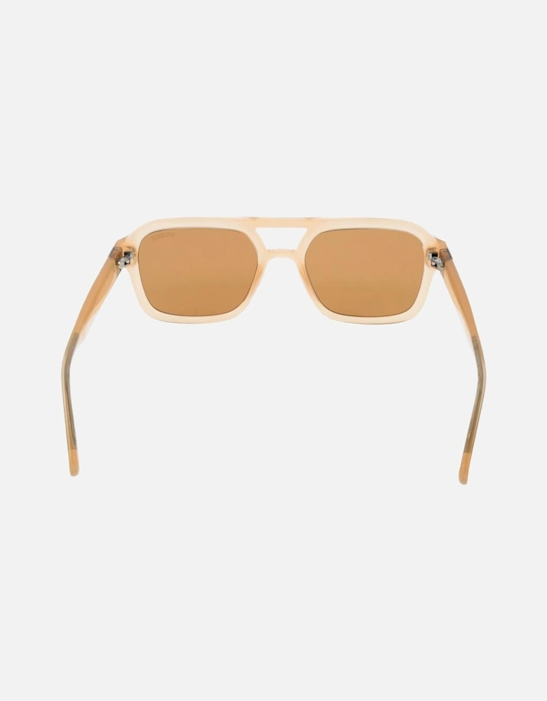 Full-Rim Aviator Sunglasses with 100% UV Protection Unisex - Beige