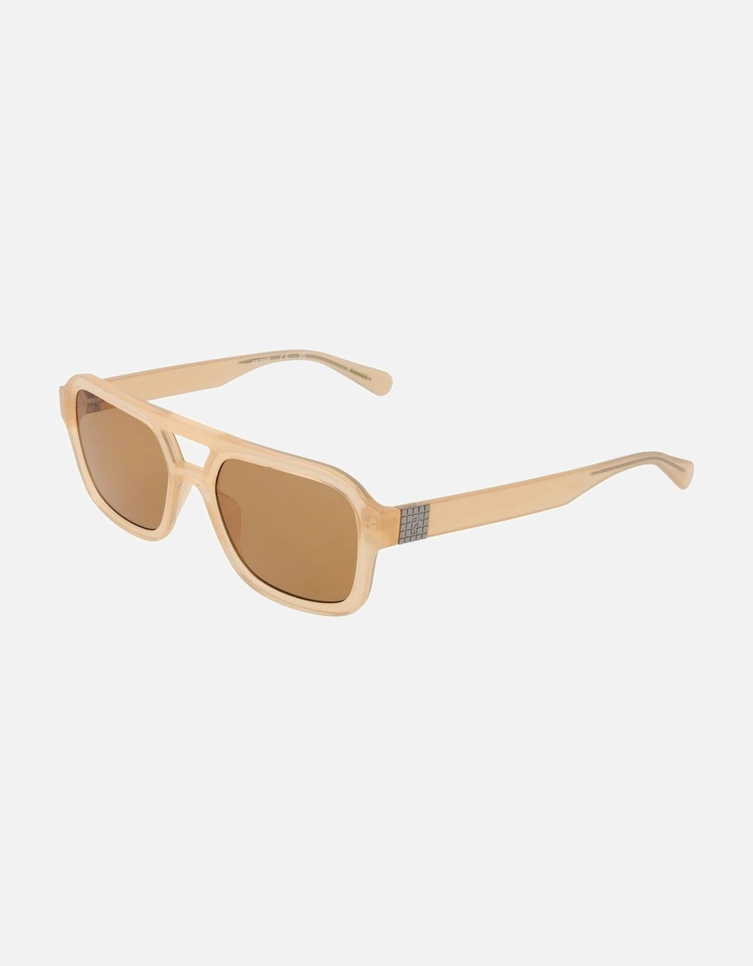 Full-Rim Aviator Sunglasses with 100% UV Protection Unisex - Beige, 6 of 5