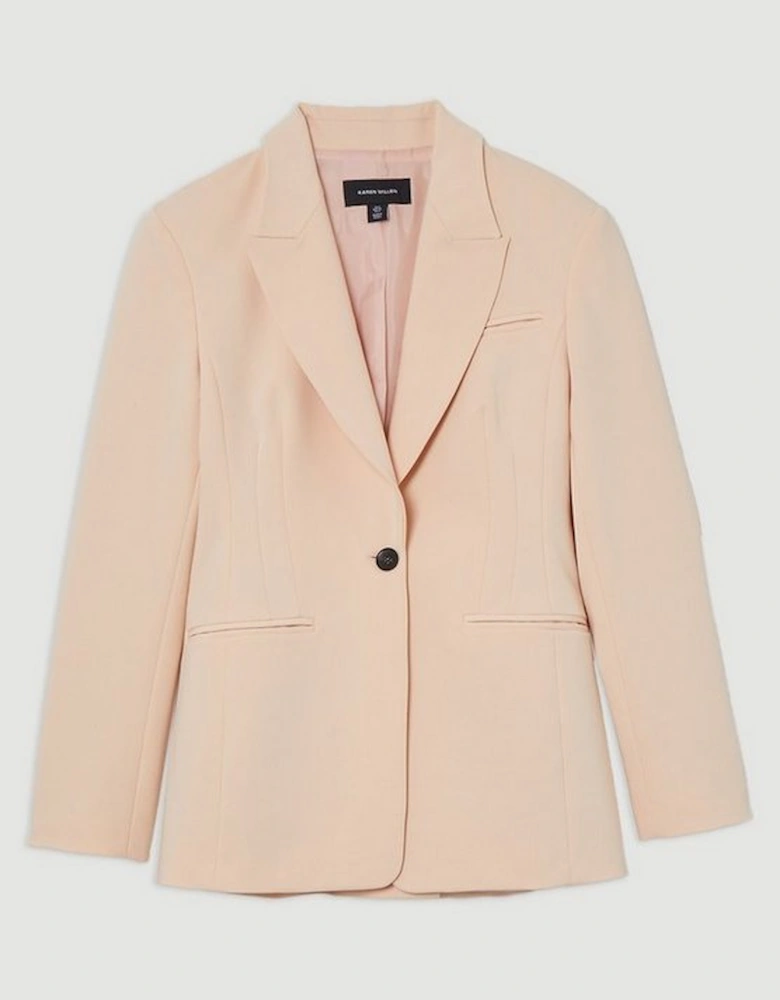 Polished Viscose Tailored Single Breasted Jacket