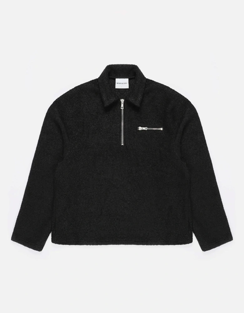 Oversized Fit Boucle Quarter Zip Overshirt