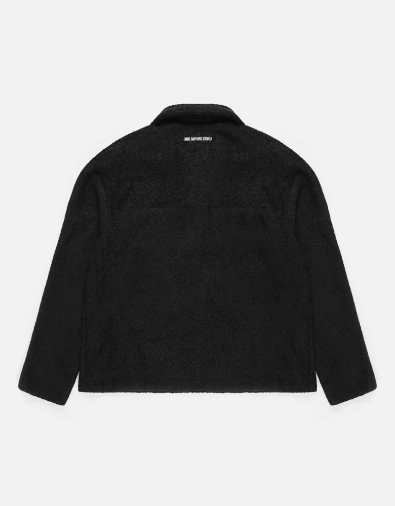 Oversized Fit Boucle Quarter Zip Overshirt