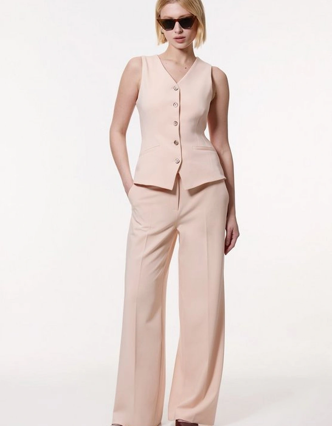 Polished Viscose Tailored Wide Leg Trouser, 4 of 3