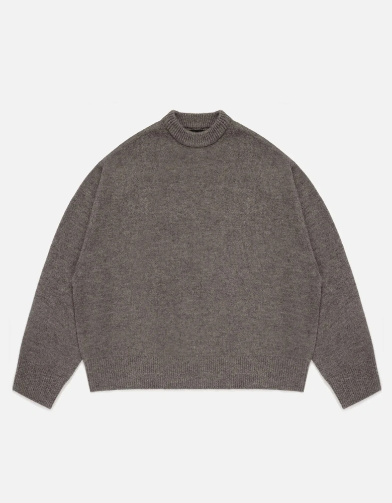 Oversized Fit Mohair Blend Knit Crew Jumper