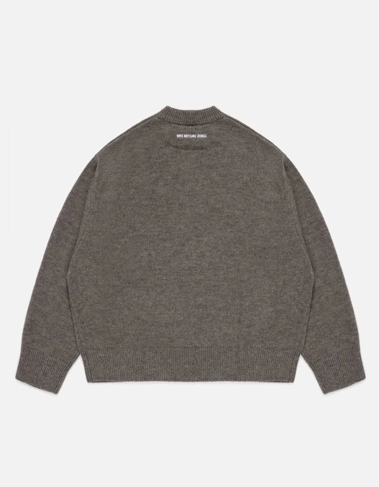 Oversized Fit Mohair Blend Knit Crew Jumper