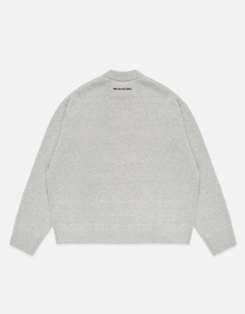 Oversized Fit Mohair Blend Knit Crew Jumper