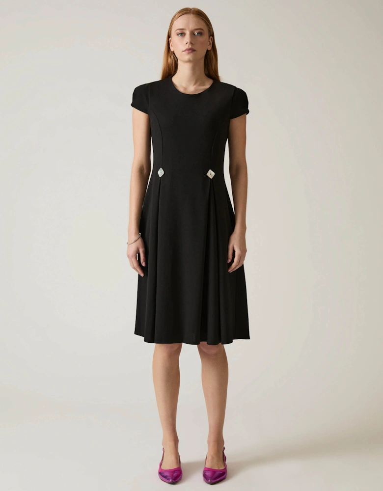 Button Black Dress