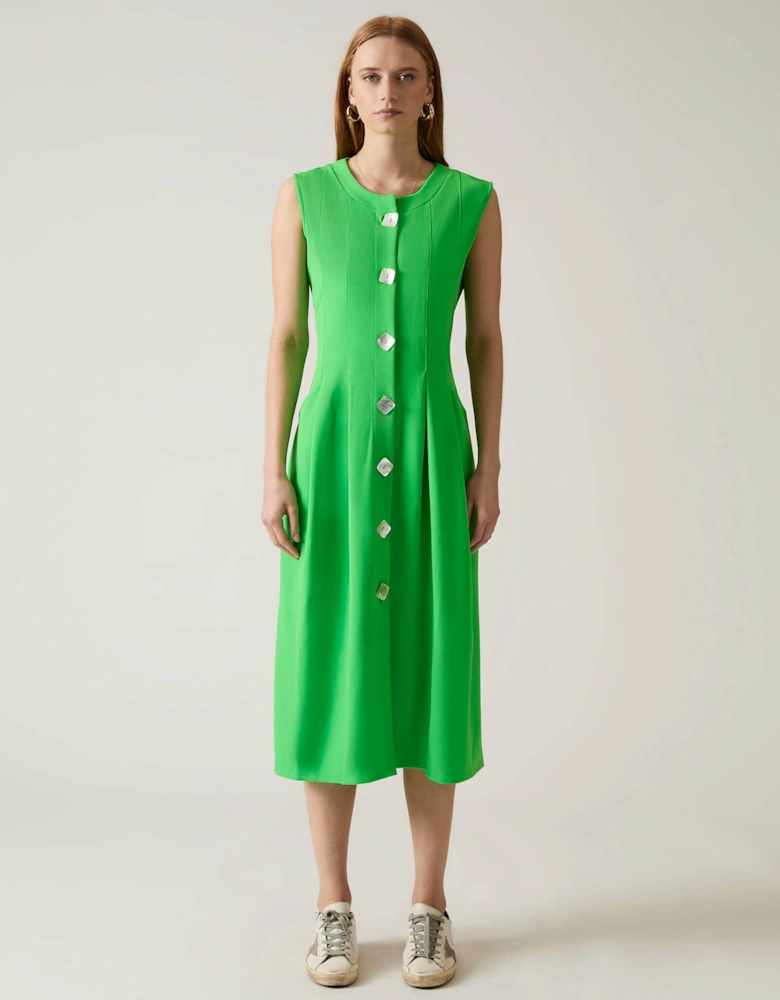 Green Pocket Midi Dress