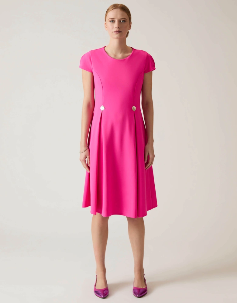 Button Fuchsia Dress