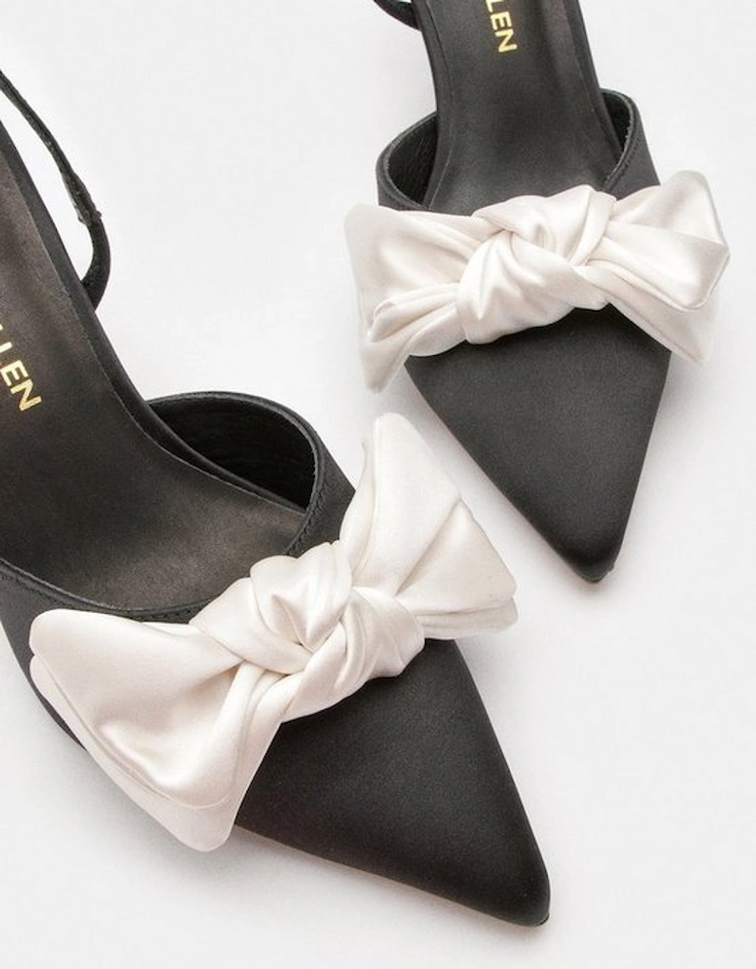 Satin Extreme Bow Slingback Court Heel