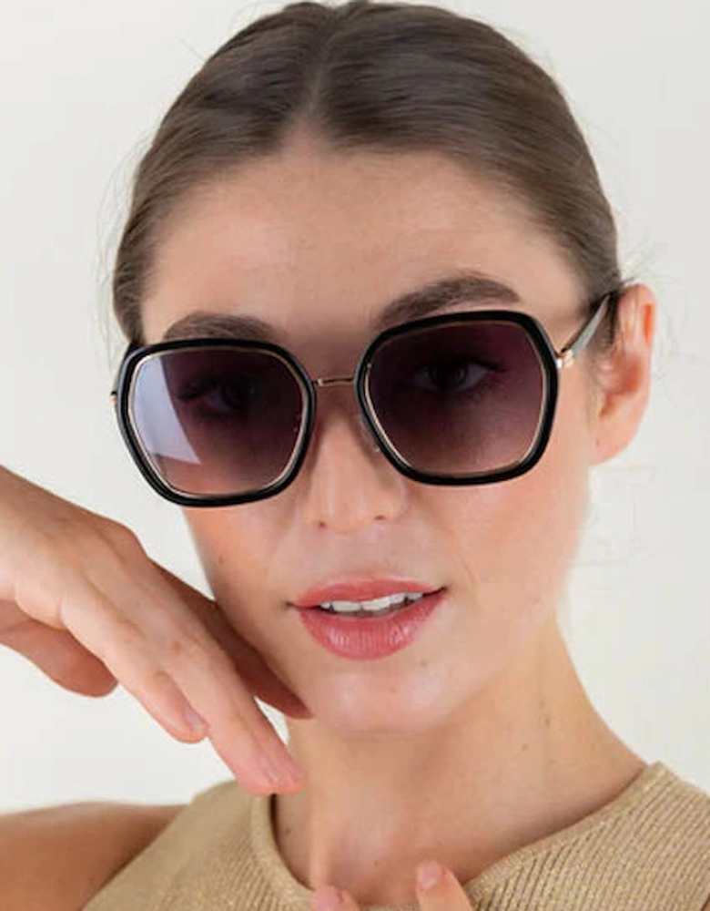 GLORIA BLACK - Square sunglasses for women in black