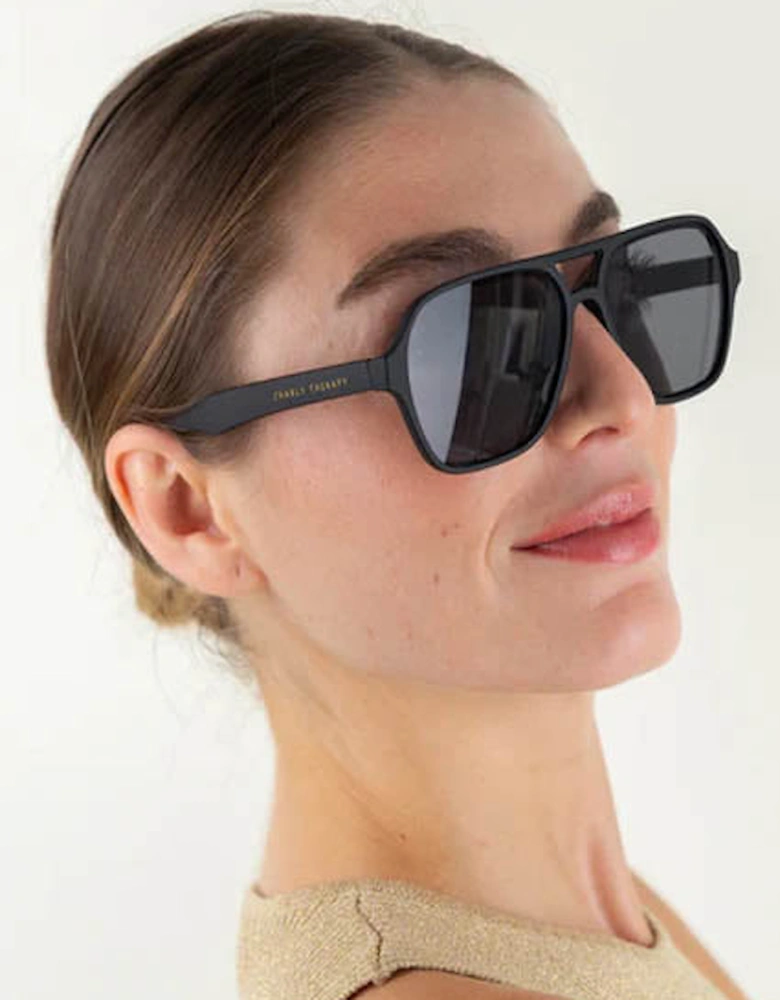 KARL BLACK Fashion double bridge sunglasses in black